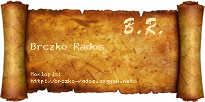 Brczko Rados névjegykártya